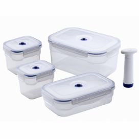 Set 4 boxů na potraviny a vakuové pumpy Compactor Food Saver