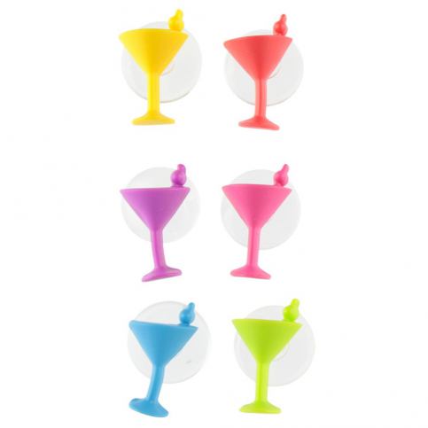 Sada 6 přísavkových rozlišovačů na koktejly Le Studio Cocktail Glass Markers - Bonami.cz
