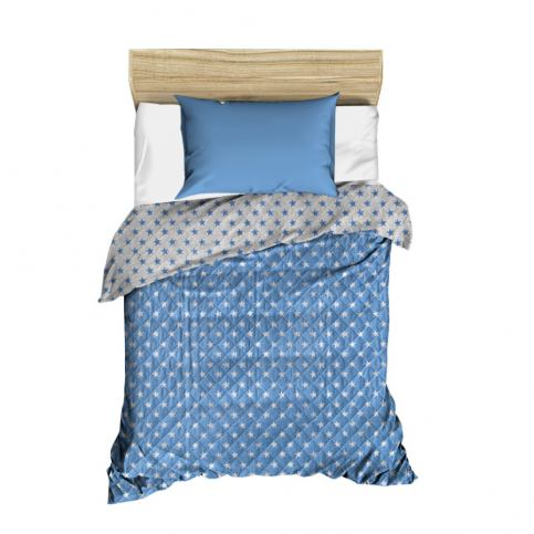 Modrý prošívaný přehoz přes postel Dots, 160 x 230 cm - Bonami.cz