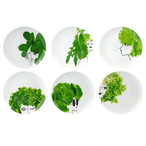 Sada 6 porcelánových salátových misek Le Studio Mes Petites Salades Plates, ⌀ 25 cm - Bonami.cz