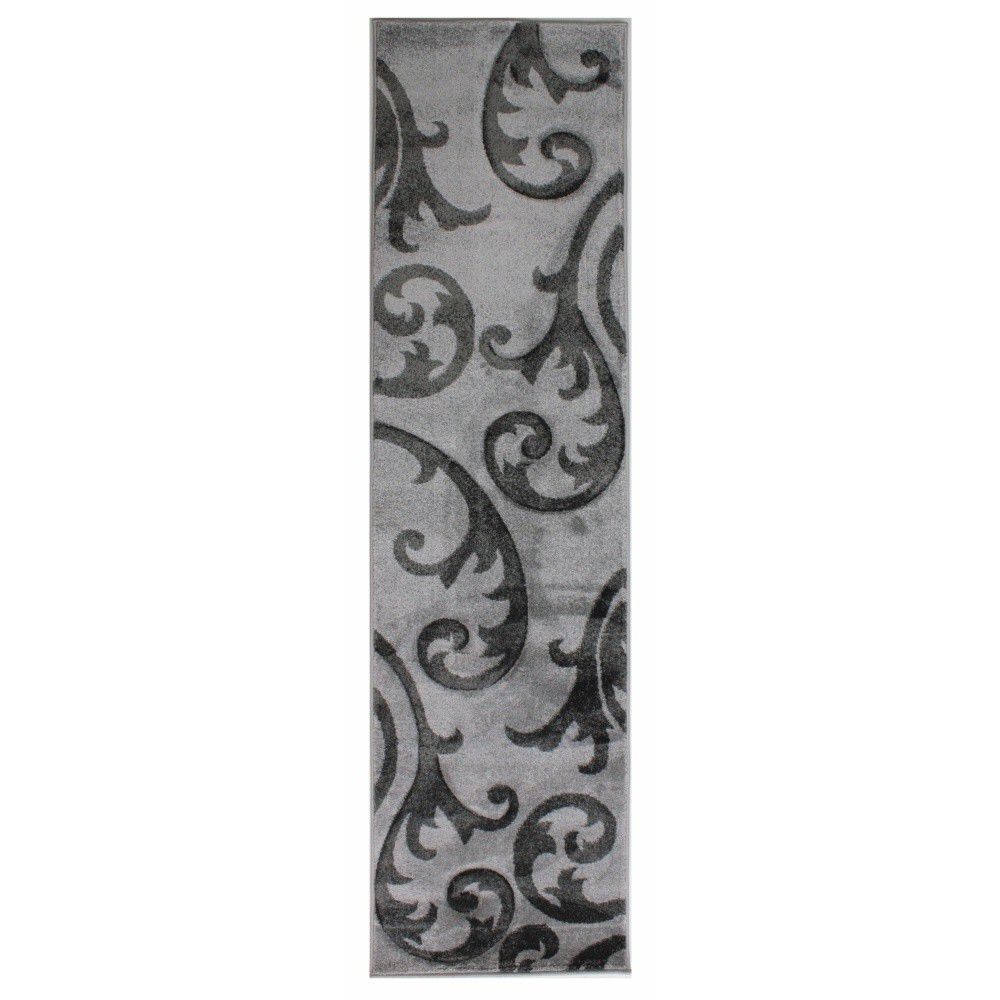 Flair Rugs koberce Kusový koberec Hand Carved Elude Grey/Grey - 60x230 cm - Bonami.cz