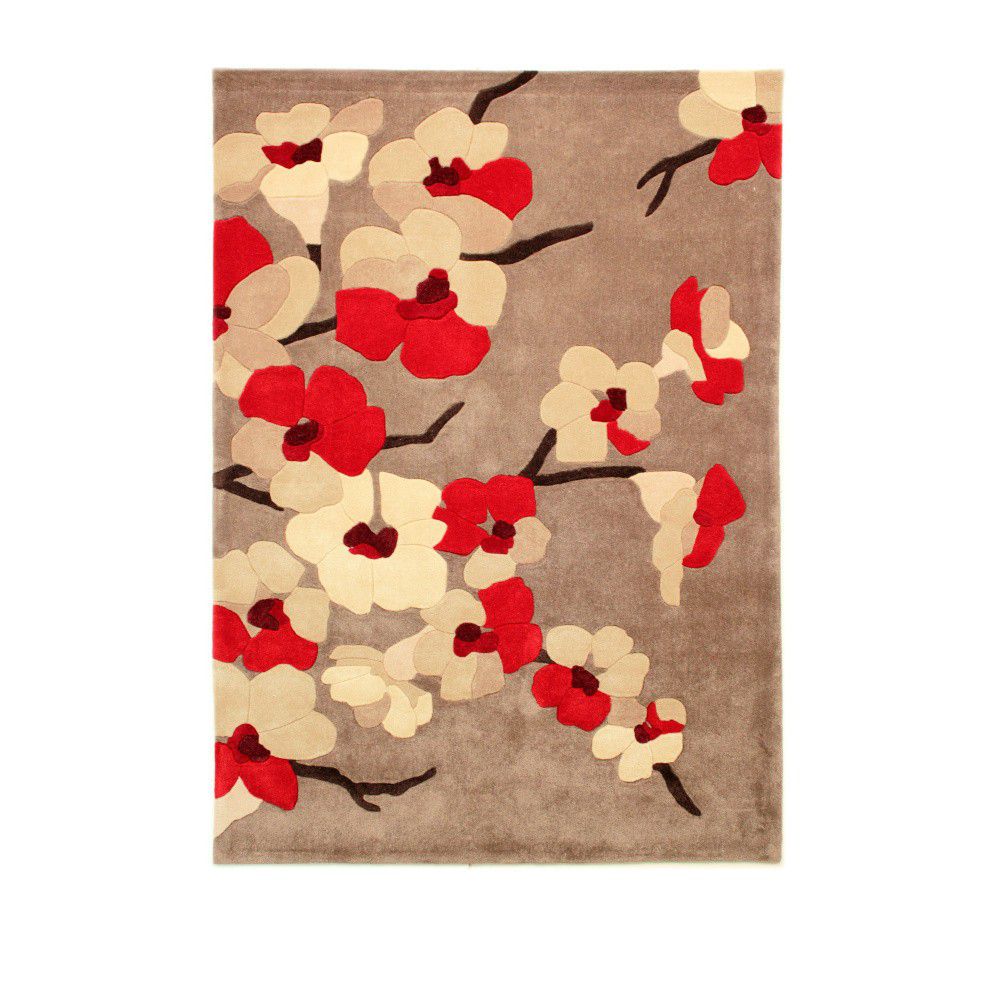 Flair Rugs koberce Ručně všívaný kusový koberec Infinite Blossom Red - 120x170 cm - Bonami.cz