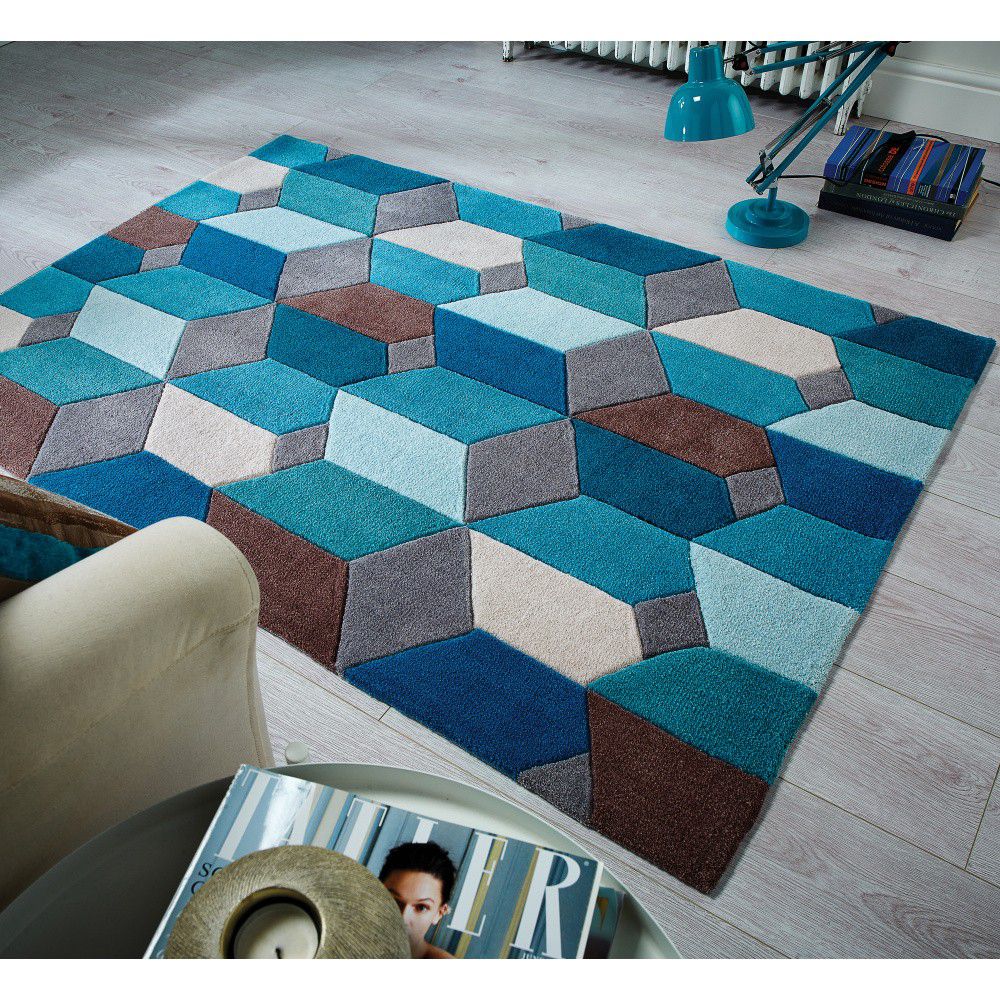 Modrý koberec Flair Rugs Scope, 80 x 150 cm - Bonami.cz