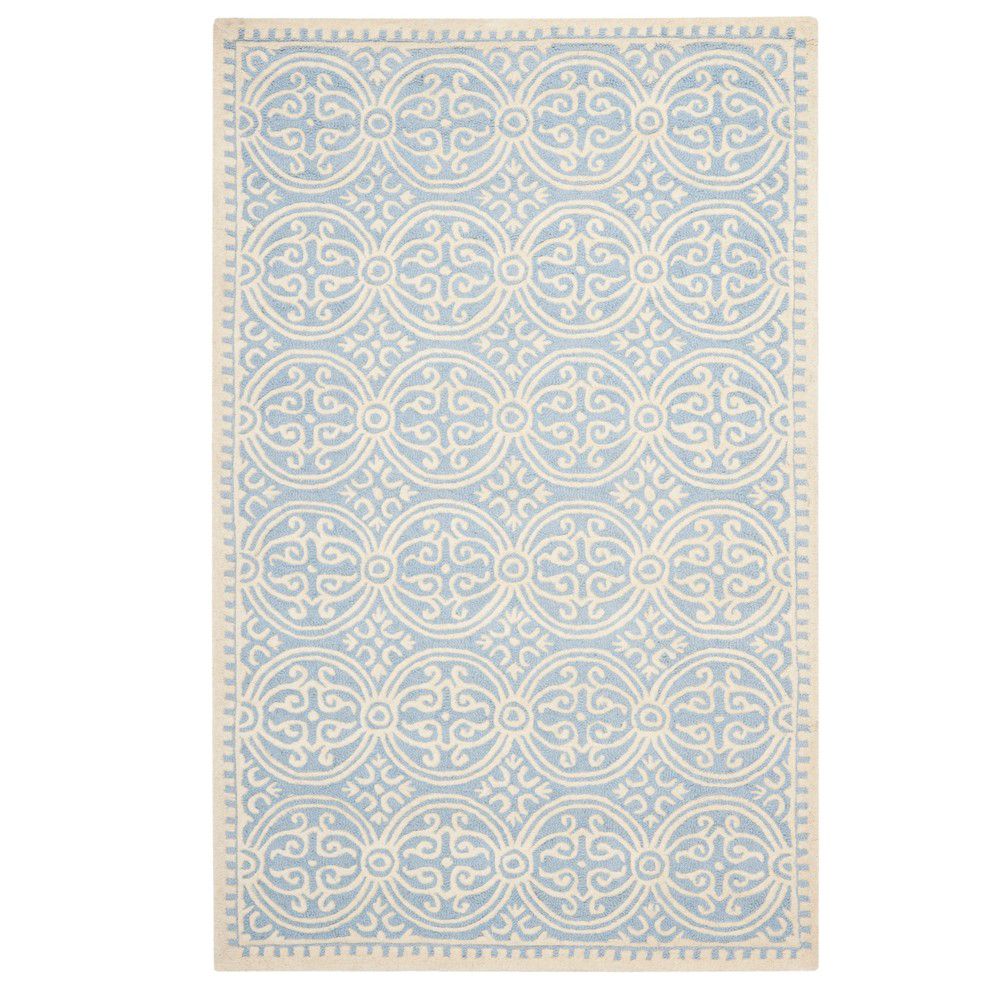 Světle modrý vlněný koberec Safavieh Marina, 243 x 152 cm - Bonami.cz