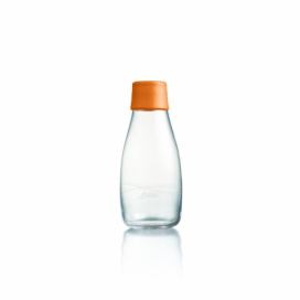 Oranžová skleněná lahev ReTap, 300 ml