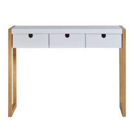 Marckeric Konzolový stůl Square z borovicového dřeva, přírodní/bílá, 77 cm