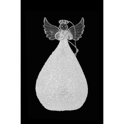Vánoční skleněná ozdoba ve tvaru anděla s LED osvětlením Ego dekor, výška 16 cm - Bonami.cz