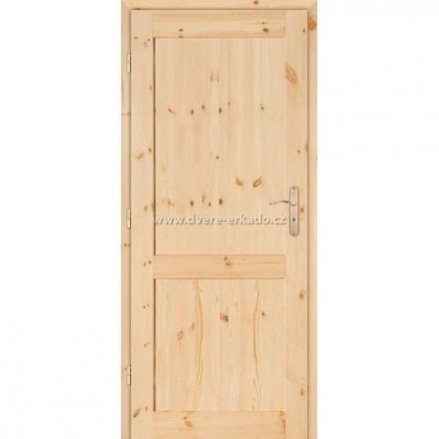 ERKADO Dřevěné masivni dveře z borovice JUHAS ECO 2/P DŘEVO 60 L BB - ERKADO CZ s.r.o.