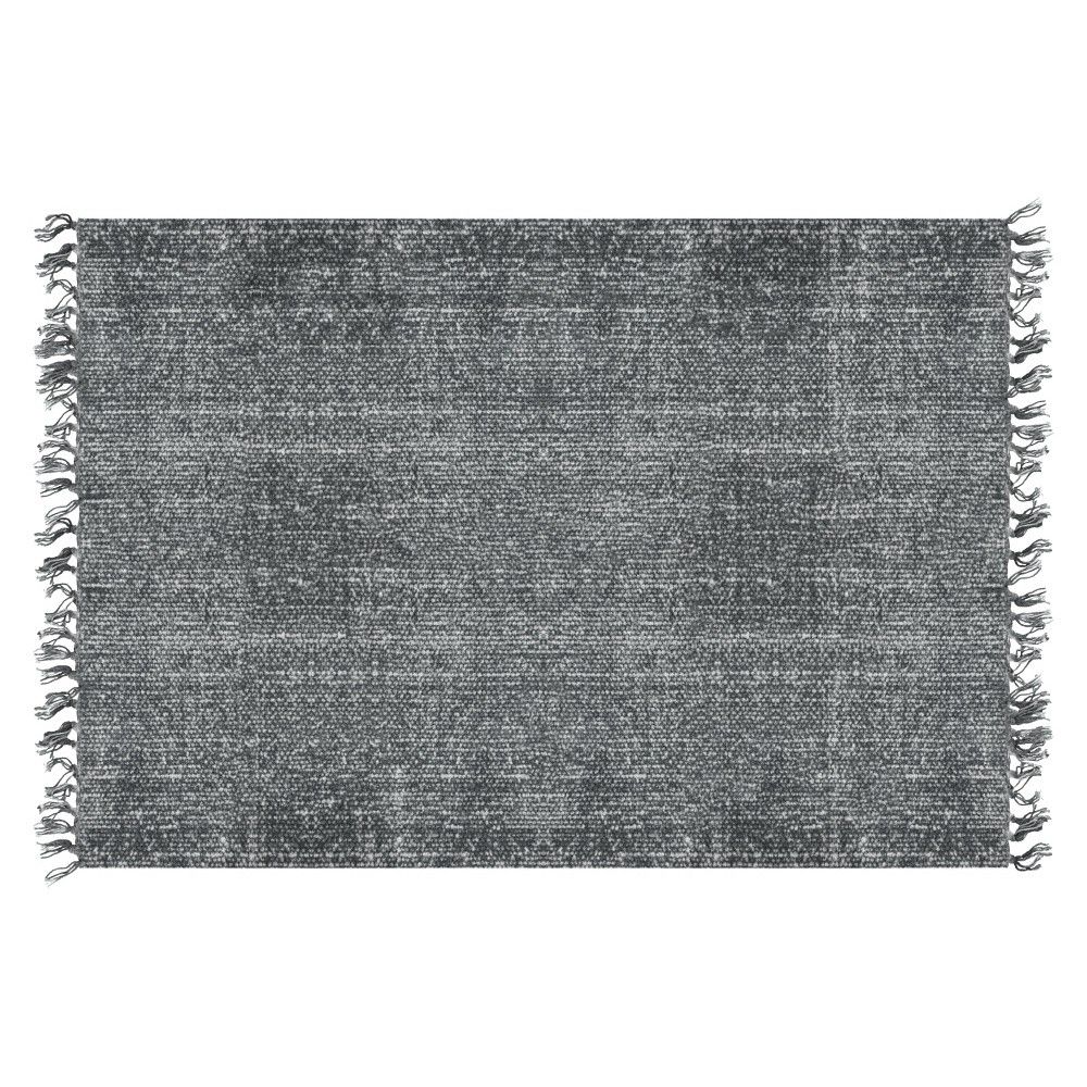 Černý bavlněný koberec PT LIVING Washed, 140 x 200 cm - Bonami.cz