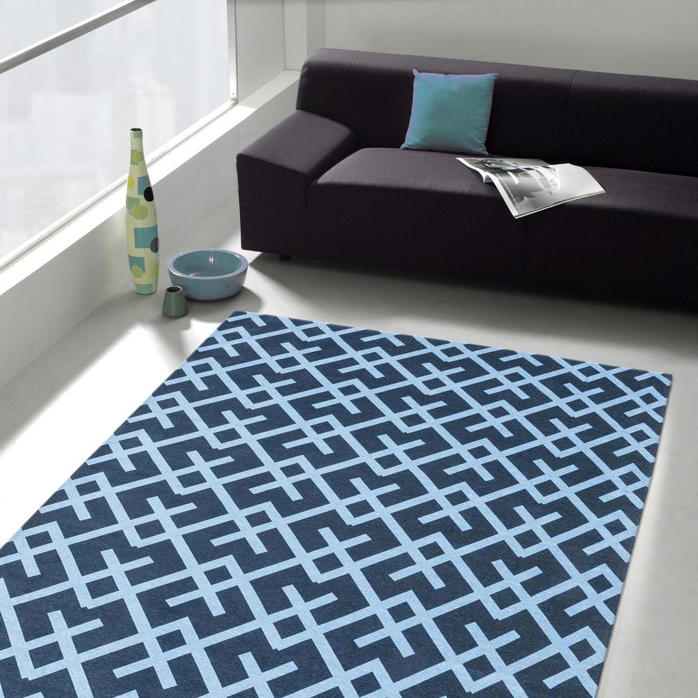 Vysoce odolný kuchyňský koberec Webtappeti Labyrinth Blue, 60 x 220 cm - Bonami.cz