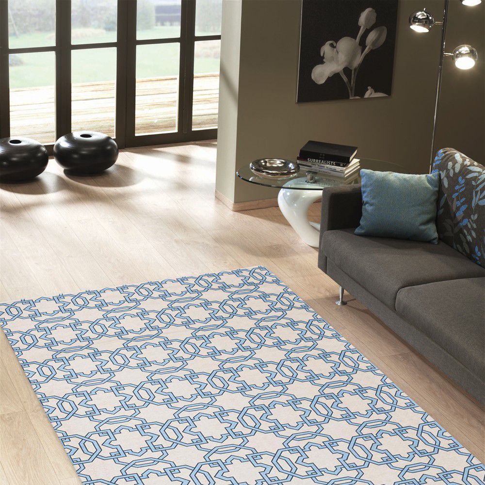 Vysoce odolný kuchyňský koberec Webtappeti Tiles Blue, 60 x 220 cm - Bonami.cz