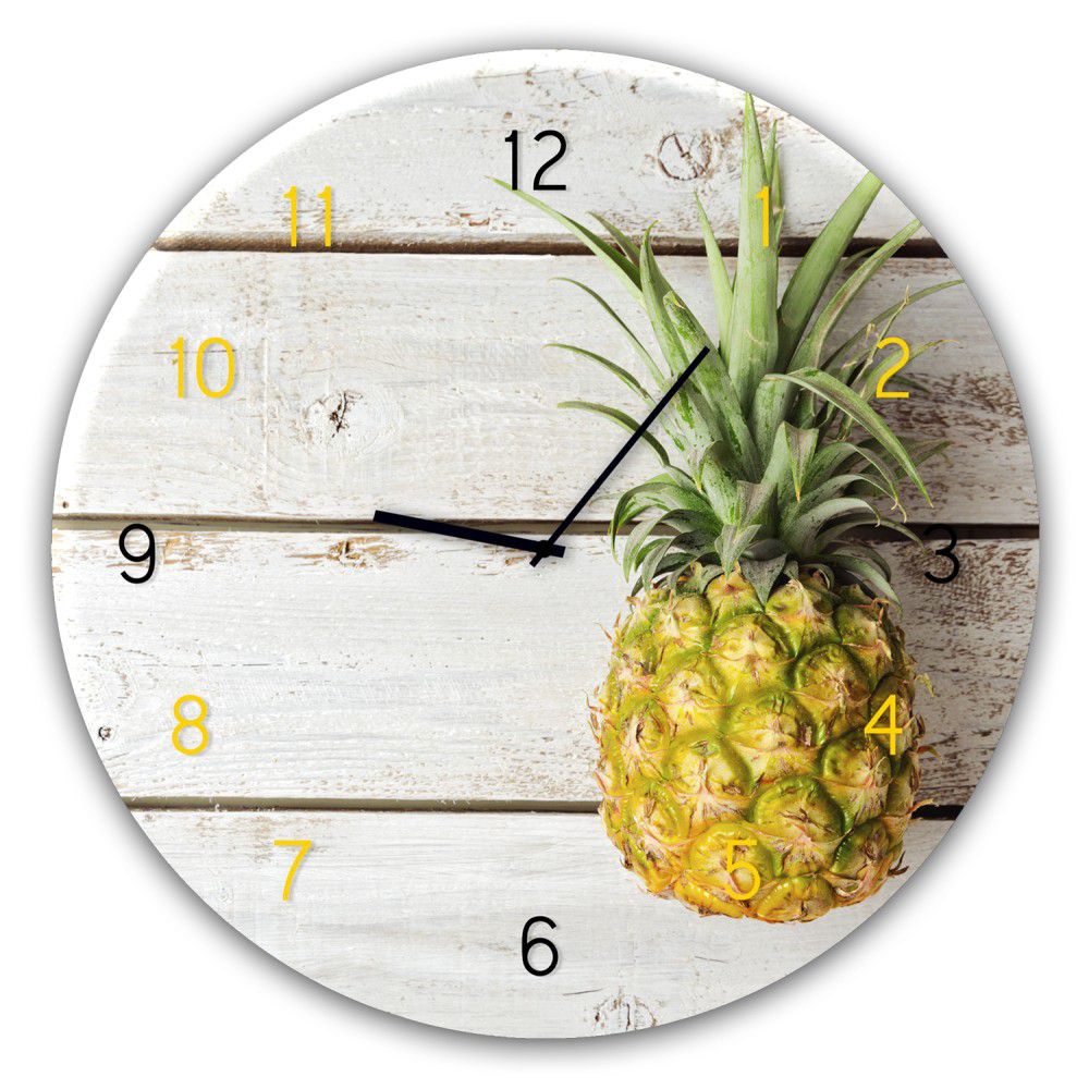 Nástěnné hodiny Styler Glassclock Pineapple, ⌀ 30 cm - GLIX DECO s.r.o.