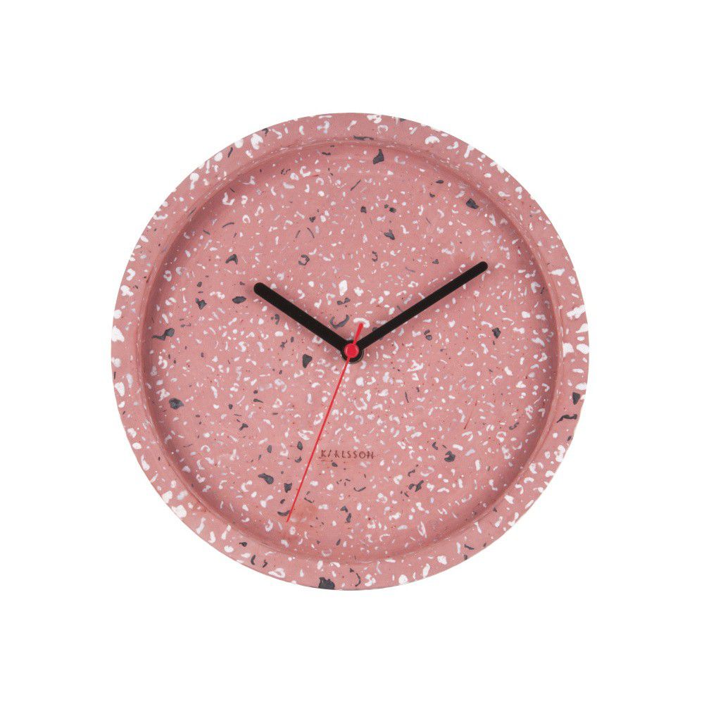 Růžové nástěnné hodiny Karlsson Tom, ⌀ 26 cm - Bonami.cz