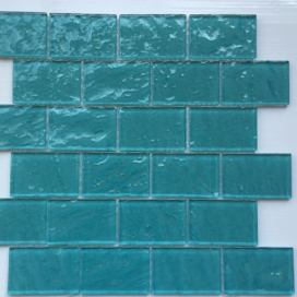 Skleněná mozaika Premium Mosaic tyrkysová 30x30 cm lesk MOS4872TU