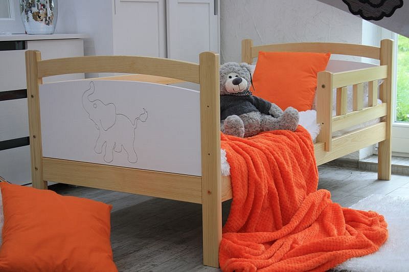 Dětská postel BENY, bez úložného prostoru, borovice/bílá, 80x160cm - Expedo s.r.o.