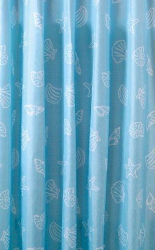 Sprchový závěs Sapho Aqualine polyester modrá mušle 180x200 cm P006 - Aqualine polyester modrá mušle ZP006 180 x 200 cm - Siko - koupelny - kuchyně