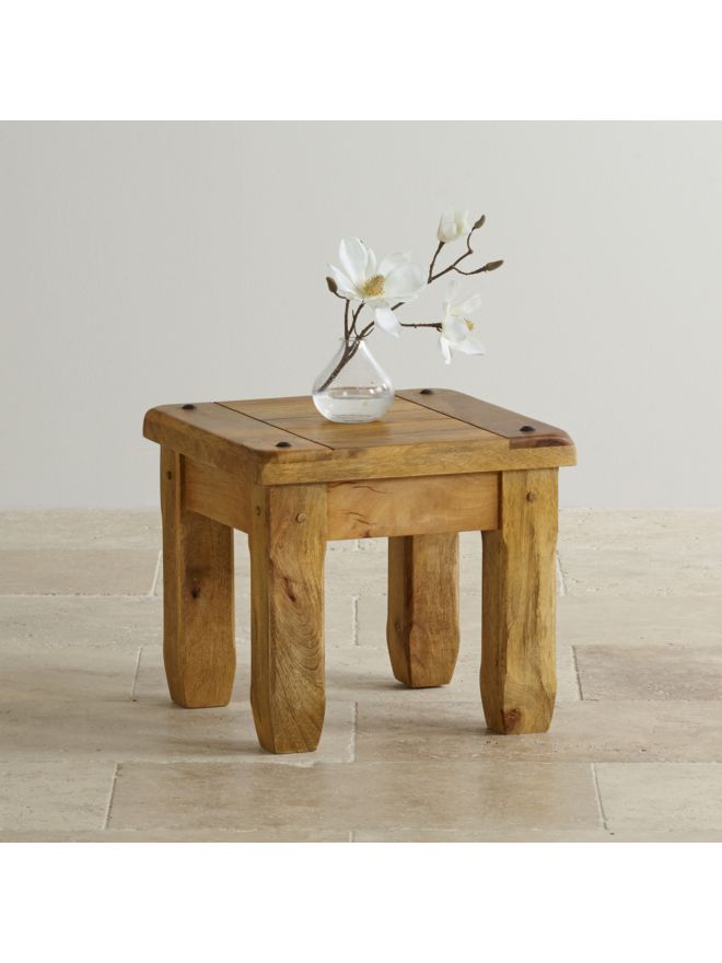 Odkládací stolek Devi 45x40x45 z mangového dřeva Mango natural - Lakšmi - Indický Nábytek.cz