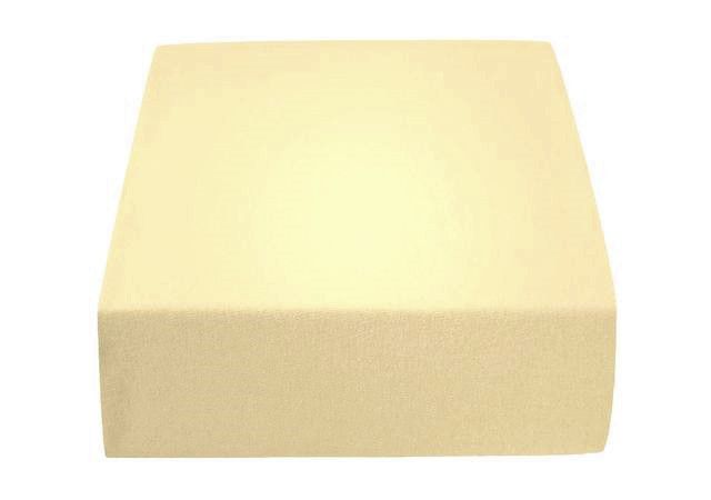 Jersey prostěradlo krémové 90x200 cm Gramáž (hustota vlákna): Lux (190 g/m2) - Výprodej Povlečení