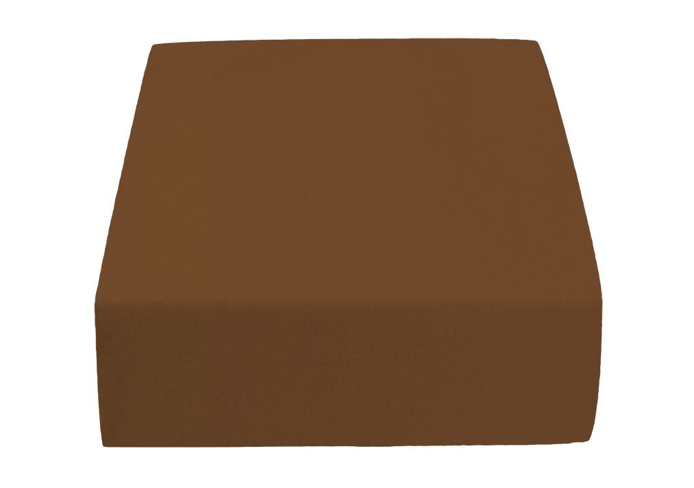 Jersey prostěradlo tmavě hnědé 90 x 200 cm Gramáž (hustota vlákna): Standard (145 g/m2) - Výprodej Povlečení