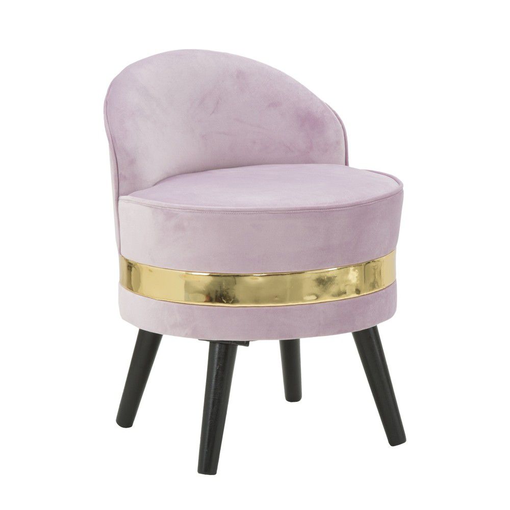 Růžová sametová mini stolička Mauro Ferretti Faria 45x62 cm - Bonami.cz