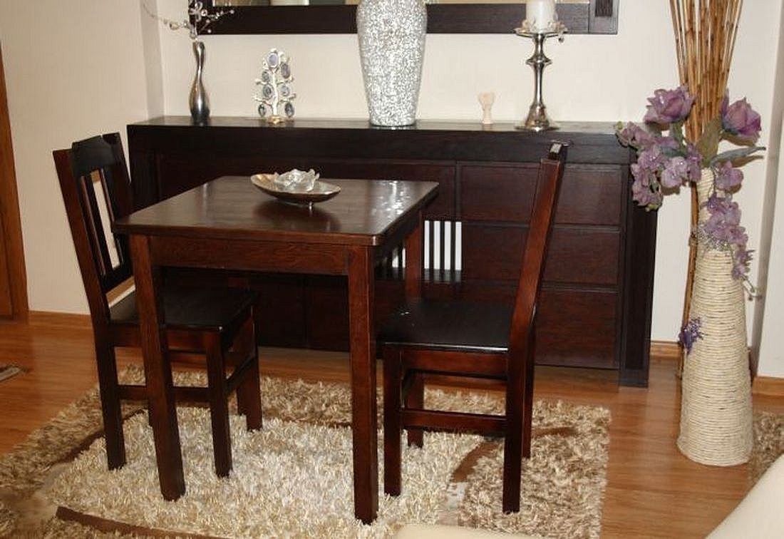 Dřevěný stůl WOOD, čtvercový, 60x60cm - ořech - Expedo s.r.o.