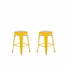 Sada 2 barové stoličky 60 cm žluté CABRILLO