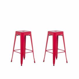 Sada 2 barové stoličky 76 cm červené CABRILLO
