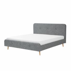 Světle šedá čalouněná postel 180x200 cm RENNES