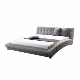 Vodní postel 160x200 cm šedá s příslušenstvím LILLE