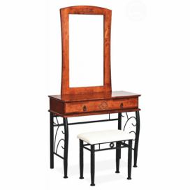 KN nábytek Toaletní stolek CS4034 se zrcadlem dřevo kov