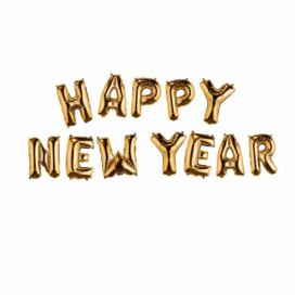 UPPER CLASS Fóliový balónek \"HAPPY NEW YEAR\" - zlatá