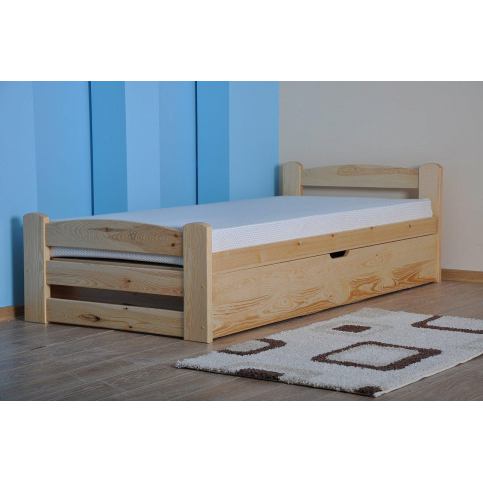 Dřevěná postel DANIEL + rošt + matrace ZDARMA, 90x200, borovice - Expedo s.r.o.