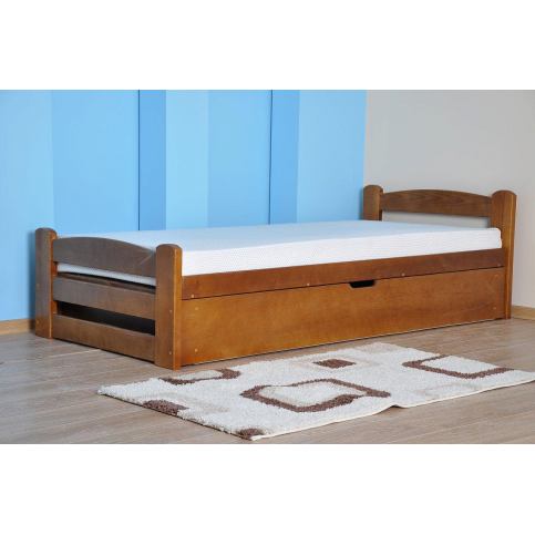 Dřevěná postel DANIEL + rošt + matrace ZDARMA, 90x200, olše - Expedo s.r.o.