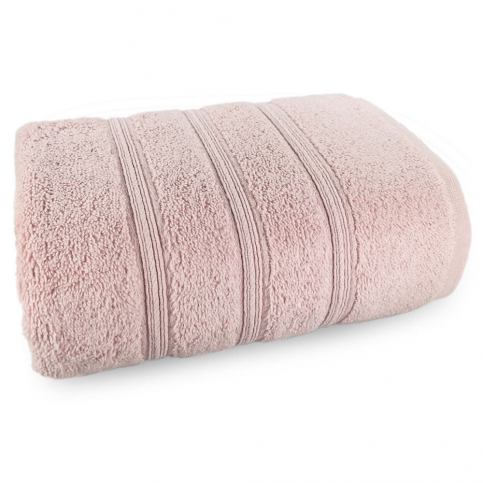 Pudrově růžový ručník ze 100% bavlny Marie Lou Majo, 90 x 50 cm - Bonami.cz