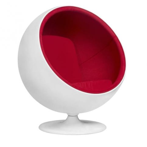 Křeslo Ball Chair, bílá/červená - Designovynabytek.cz