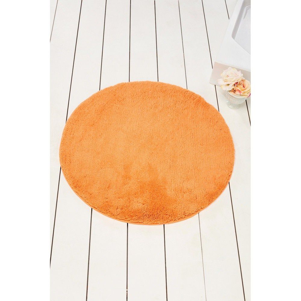 Oranžová koupelnová předložka Colors of Cap, ⌀ 90 cm - Bonami.cz
