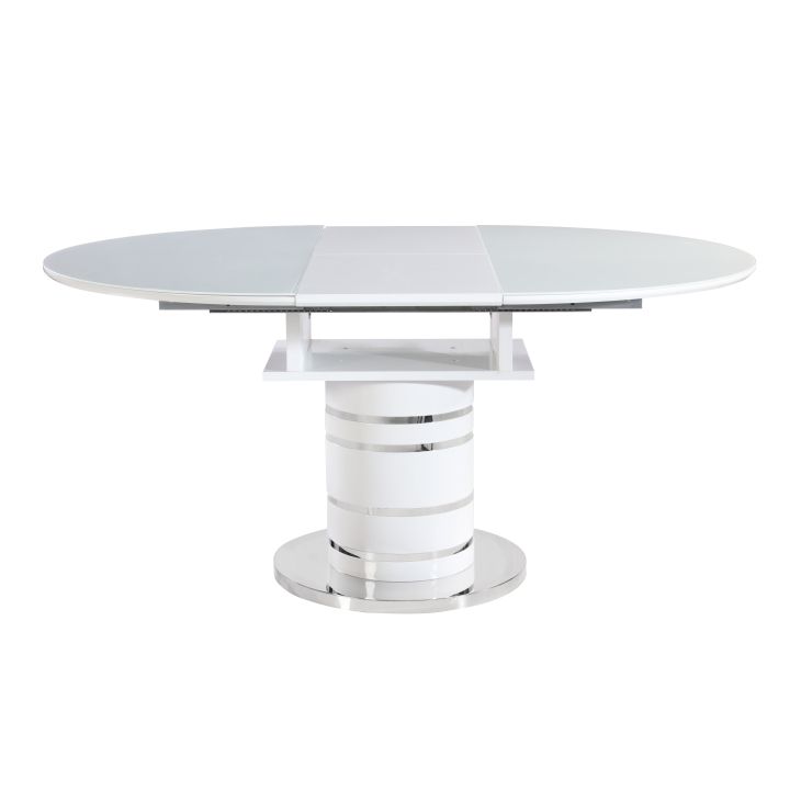 Jídelní stůl rozkládací, bílá vysoký lesk HG, ZAMON 0000205719 Tempo Kondela - DEKORHOME.CZ