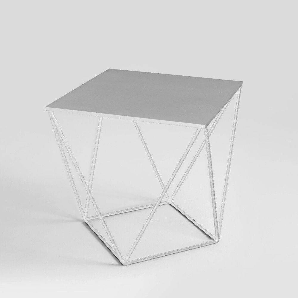 Nordic Design Bílý kovový konferenční stolek Deryl 55 x 55 cm - Bonami.cz