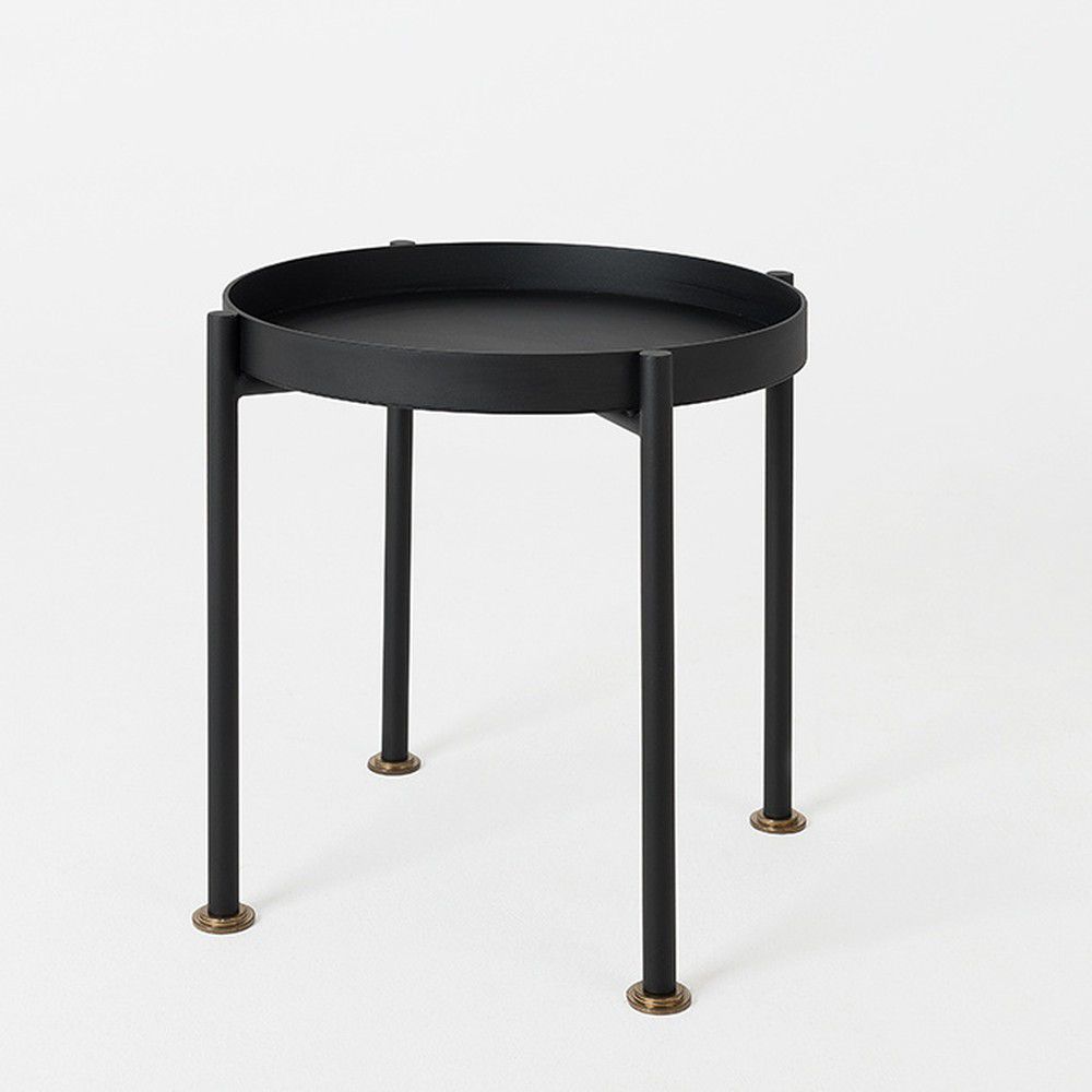 Černý odkládací stolek Custom Form Hanna, ⌀ 40 cm - Bonami.cz