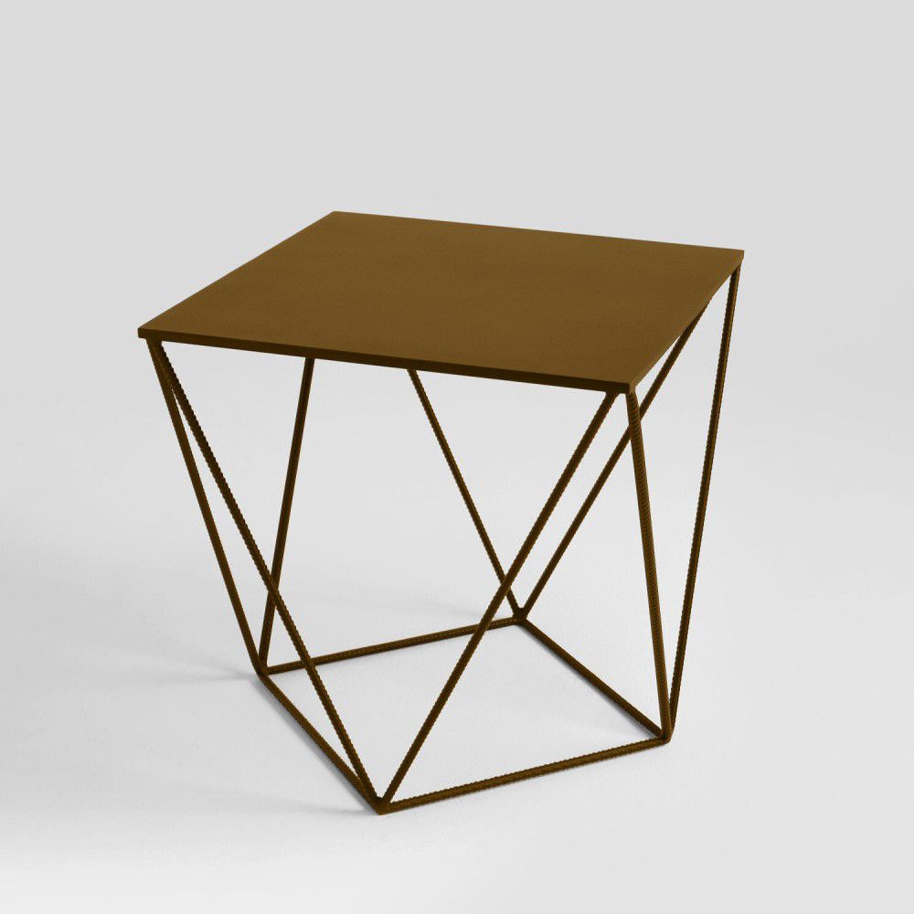 Nordic Design Zlatý kovový konferenční stolek Deryl 60 x 60 cm - Bonami.cz