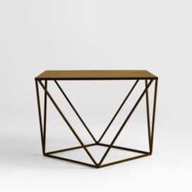 Nordic Design Zlatý kovový konferenční stolek Deryl 55 x 55 cm