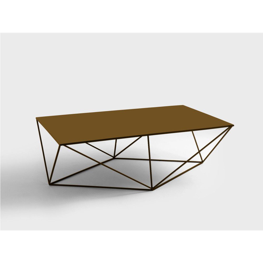 Nordic Design Zlatý kovový konferenční stolek Deryl 140 x 80 cm - Bonami.cz