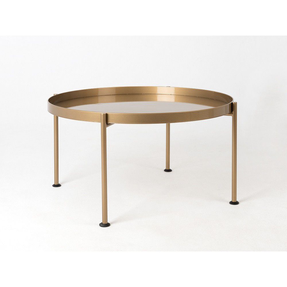 Konferenční stolek ve zlaté barvě CustomForm Hanna, ⌀ 80 cm - Bonami.cz