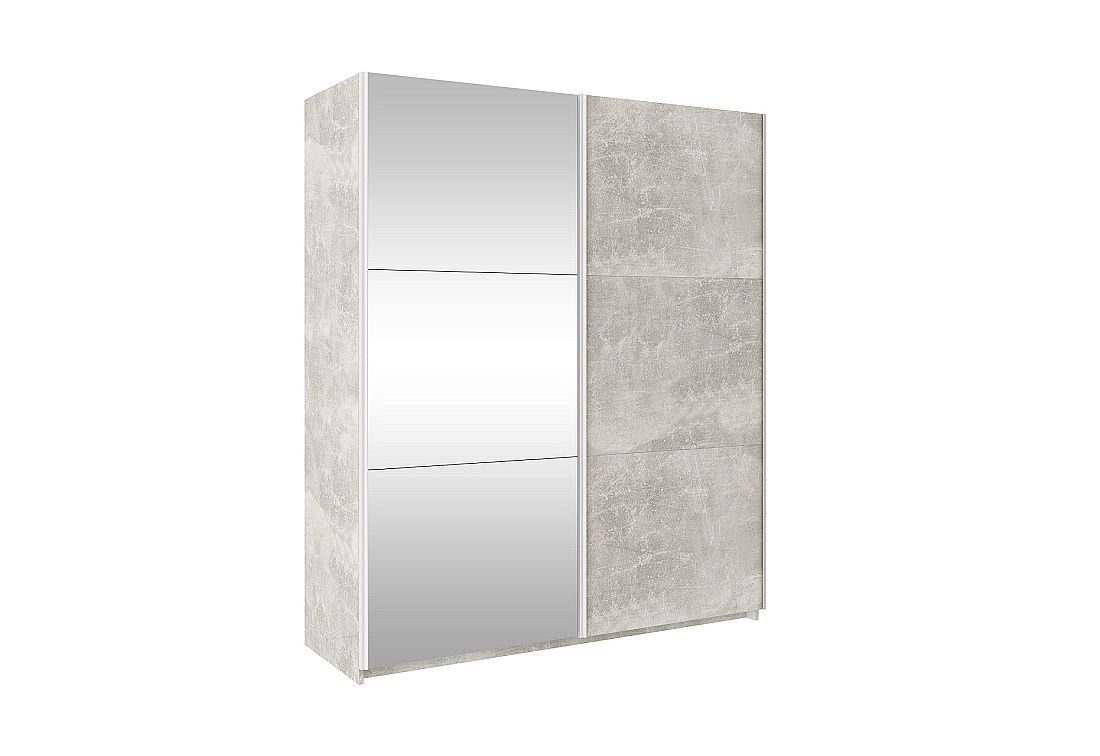 Posuvná šatní skříň se zrcadlem TRUDY, 170 cm, beton - Expedo s.r.o.