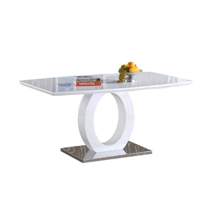 Jídelní stůl, bílá vysoký lesk / ocel, ZARNI 0000205712 Tempo Kondela - DEKORHOME.CZ