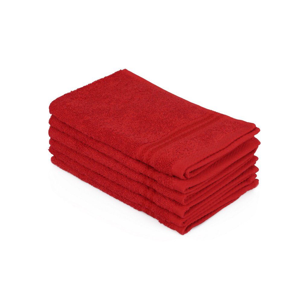 Sada 6 červených bavlněných ručníků Madame Coco Lento Rojo, 30 x 50 cm - Bonami.cz