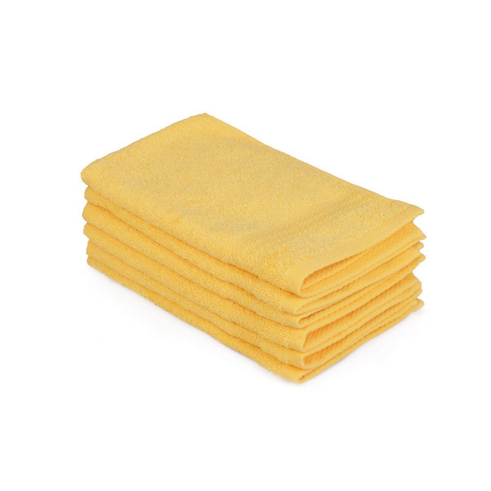 Sada 6 žlutých bavlněných ručníků Madame Coco Lento Amarillo, 30 x 50 cm - Bonami.cz