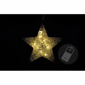 Nexos Vánoční dekorace - hvězda, 25 cm, 10 LED diod