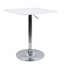  Barový stůl s nastavitelnou výškou, bílá, FLORIAN 2 NEW