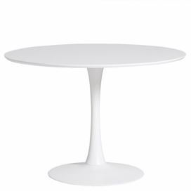Bílý kulatý jídelní stůl Marckeric Oda 110 cm